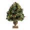 Nearly Natural 3' Pre-Lit Frosted Pine Artificial Christmas Tree, Warm Clear LED Lights